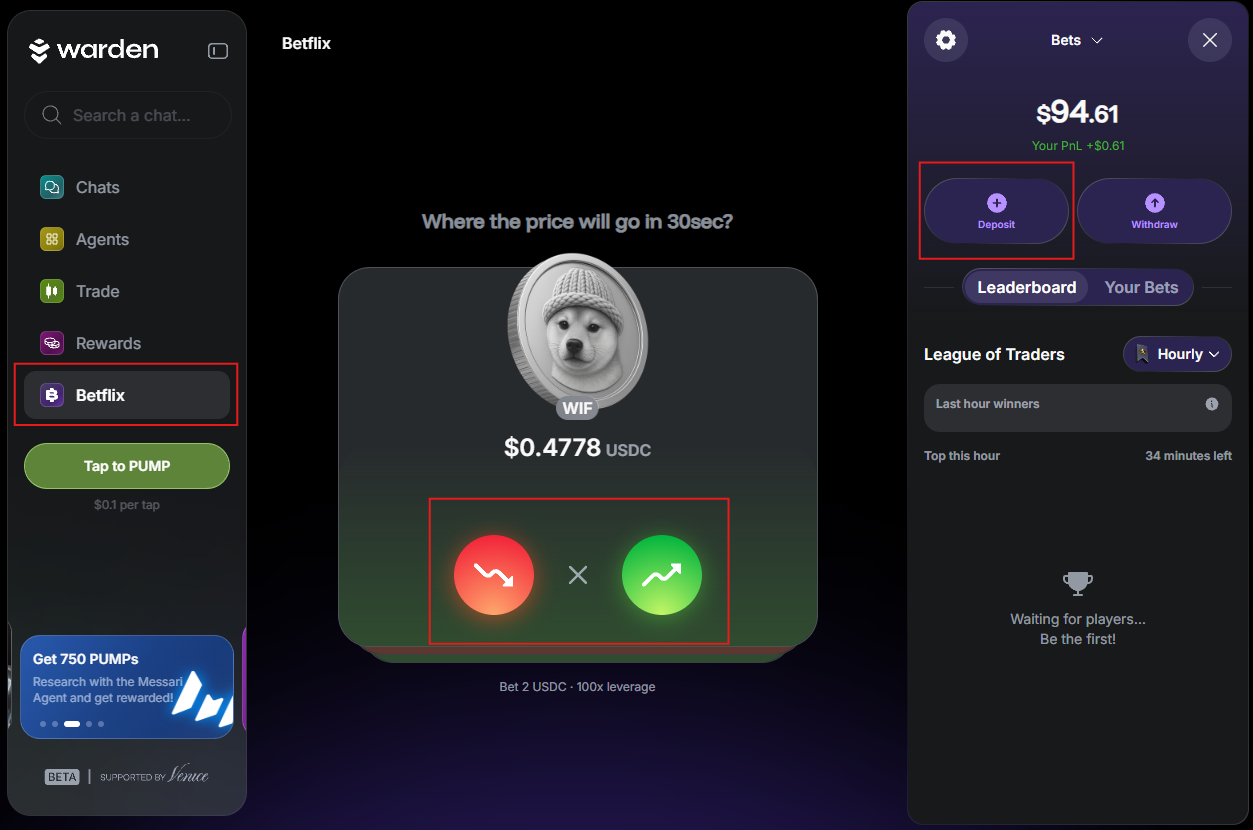 Start playing Betflix in Warden